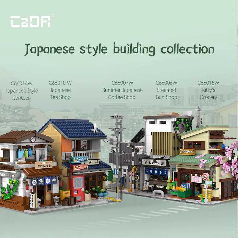 Statybiniai blokai CADA Shop Kitty Japanese LED 921 EL C66015W