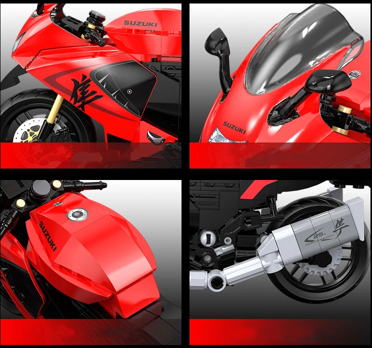 CaDA Suzuki Hayabusa C62051W motociklo konstruktoriaus kaladėlės 1:12 299 dienos
