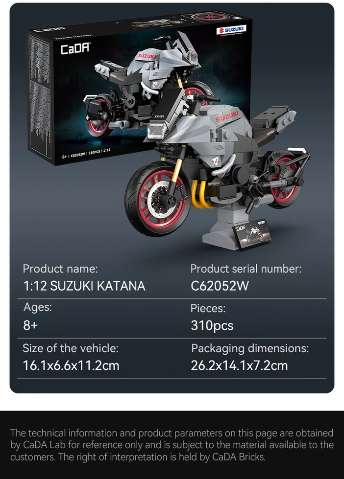 CaDA Suzuki Katana C62052W motociklo konstruktoriai 1:12, 310 dienų