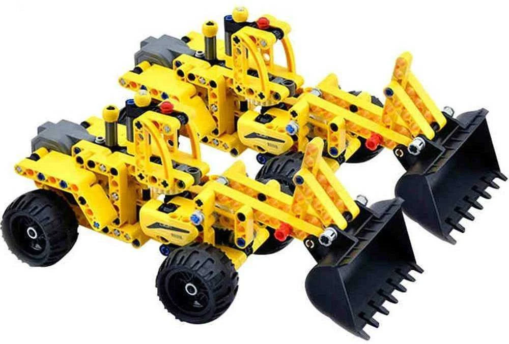 CaDA Technic Construction Bricks Loader 25 cm Didelis buldozeris Statybinė transporto priemonė su atgaline pavara