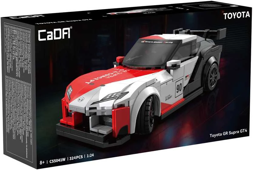 CaDA konstruktoriaus kaladėlės lenktyniniam automobiliui „Toyota GR Supra GT4“, 324 detalės