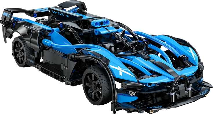 CaDA statybiniai blokai „Racer“ nuotoliniu būdu valdomas lenktyninis automobilis „Bluefire Spectre“ sportinis automobilis, 421 detalė, RC