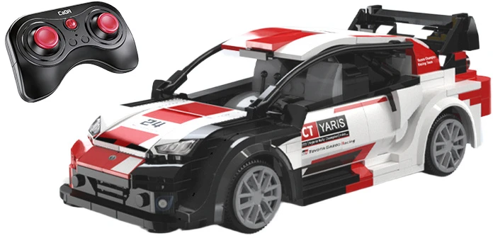 CaDA konstruktoriaus blokai „Racer“ nuotoliniu būdu valdomas lenktyninis automobilis „Toyota GR Yaris Rally1 330 Dalys RC“