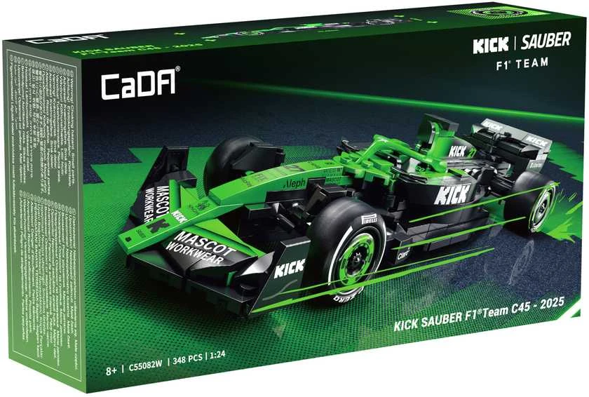 CaDA konstruktoriaus kaladėlės lenktyniniam automobiliui „Kick Sauber F1 Team C45 2025“, 348 detalės