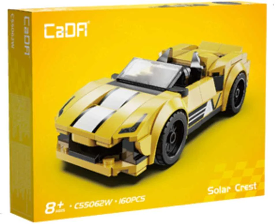 CaDA statybiniai blokeliai „Racer Solar Crest“ lenktyninis automobilis, 160 detalių