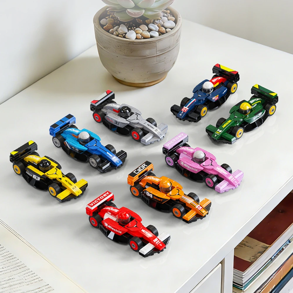 Klocki konstrukcyjne CaDA wyścigówka Samochód wyścigowy Circuit Racing Car Juodas & Geltona 70 dalys