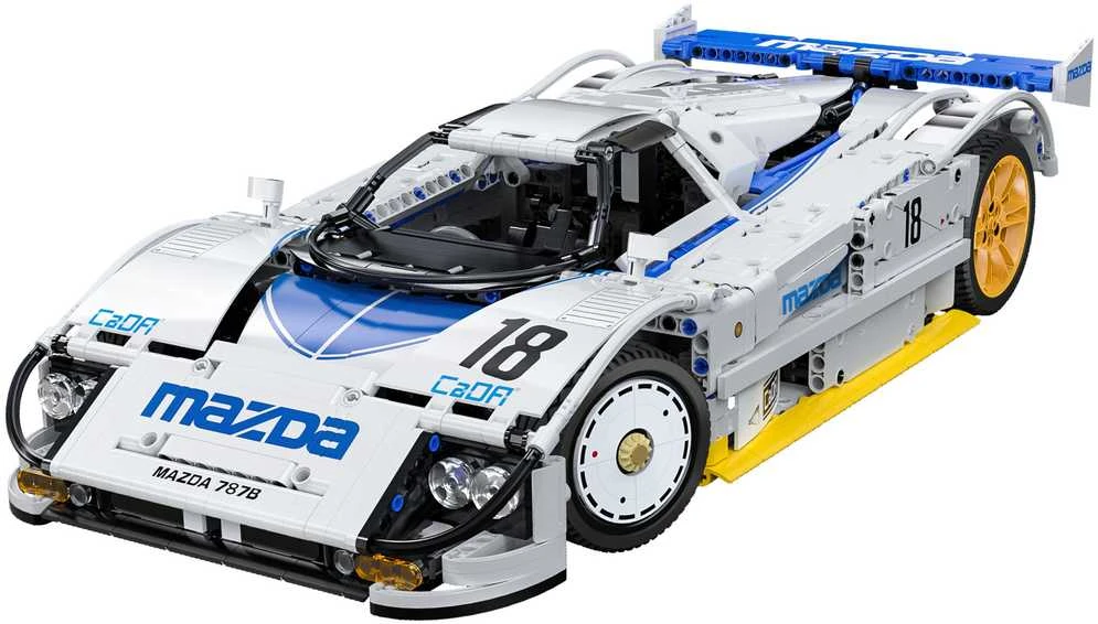 CaDA konstruktoriaus kaladėlės lenktyninis automobilis 50 cm 1:10 Mazda 787B sportinis automobilis 1797 detalės
