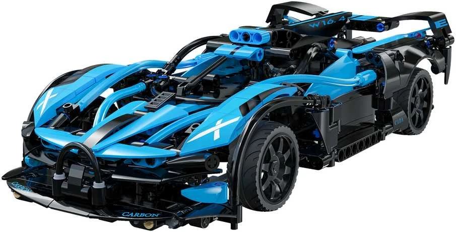 CaDA statybiniai blokai „Racer“ nuotoliniu būdu valdomas lenktyninis automobilis „Bluefire Spectre“ sportinis automobilis, 421 detalė, RC