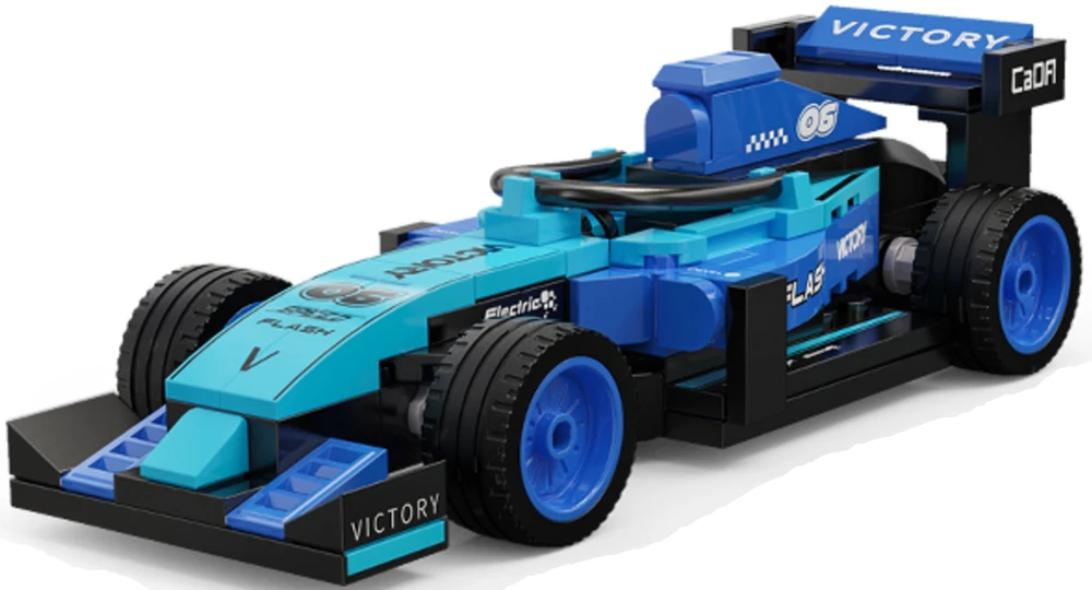 Konstruktorius CaDA lenktyninis automobilis Circuit Racing Car Mėlyna 123 elementai