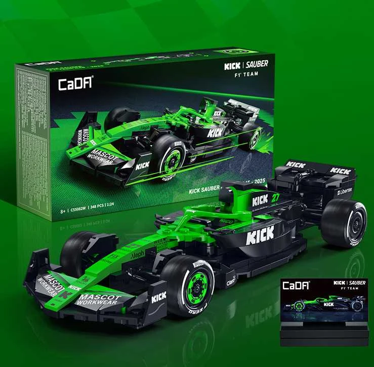 CaDA konstruktoriaus kaladėlės lenktyniniam automobiliui „Kick Sauber F1 Team C45 2025“, 348 detalės