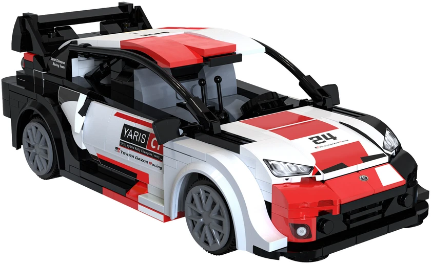 CaDA konstruktoriaus blokai „Racer“ nuotoliniu būdu valdomas lenktyninis automobilis „Toyota GR Yaris Rally1 330 Dalys RC“
