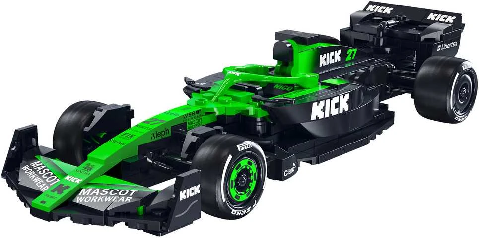 CaDA konstruktoriaus kaladėlės lenktyniniam automobiliui „Kick Sauber F1 Team C45 2025“, 348 detalės