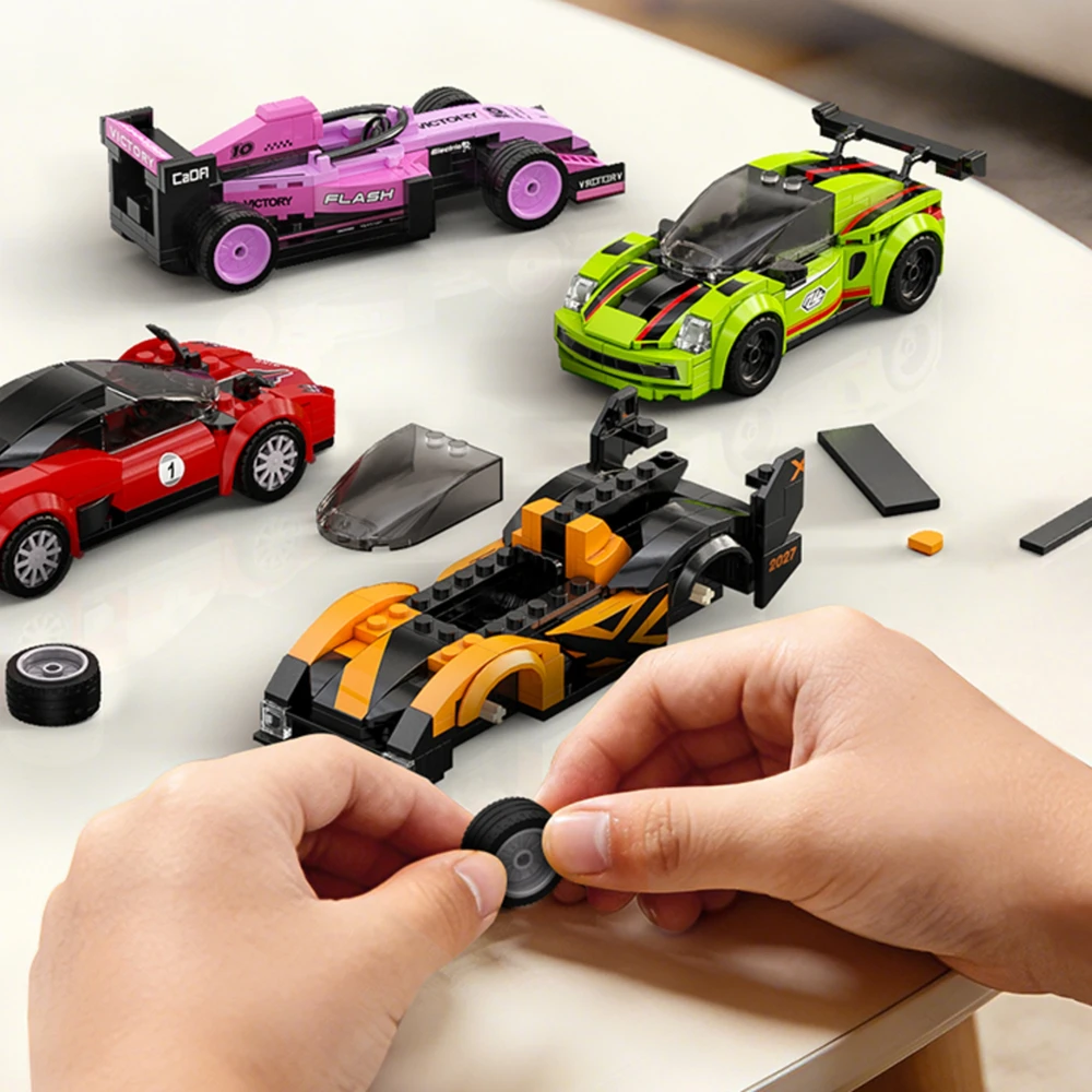 Konstruktorius CaDA lenktyninis automobilis Circuit Racing Car Mėlyna 123 elementai