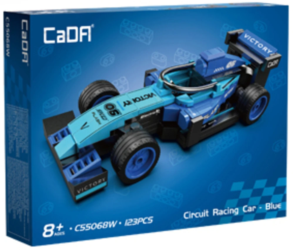 Konstruktorius CaDA lenktyninis automobilis Circuit Racing Car Mėlyna 123 elementai