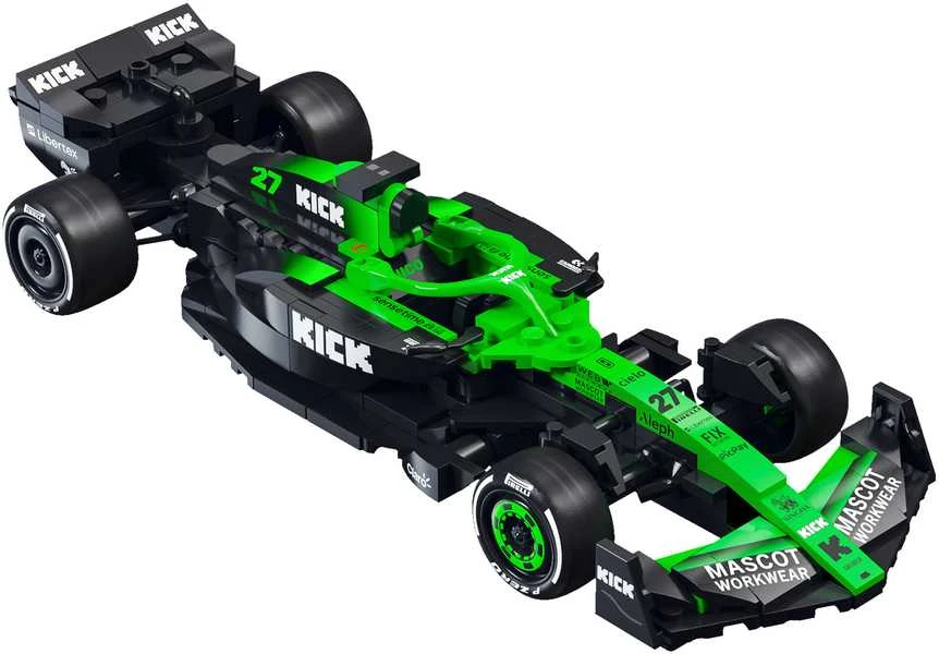 CaDA konstruktoriaus kaladėlės lenktyniniam automobiliui „Kick Sauber F1 Team C45 2025“, 348 detalės