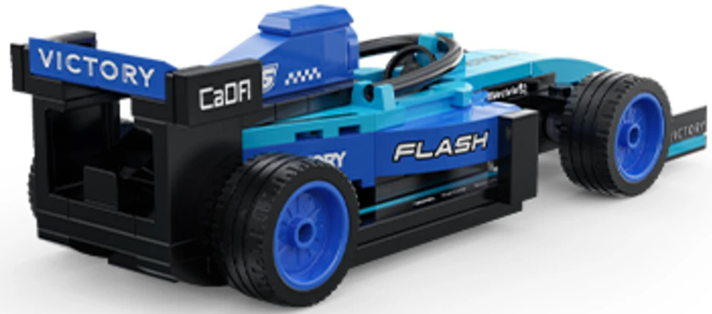 Konstruktorius CaDA lenktyninis automobilis Circuit Racing Car Mėlyna 123 elementai