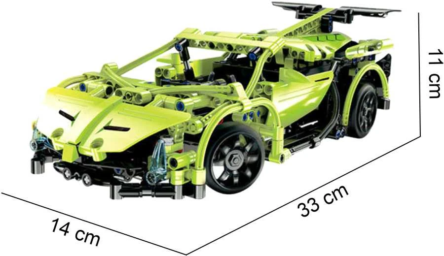 CaDA statybiniai blokai Nuotoliniu būdu valdomas automobilis 32 cm Car žalia Sportscar 453 RC Elements