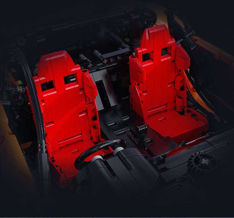 CaDA statybiniai blokai Nuotoliniu būdu valdomas automobilis 56 cm oranžinės spalvos automobilių lenktynės Mazda RX-7 3305 dalys RC