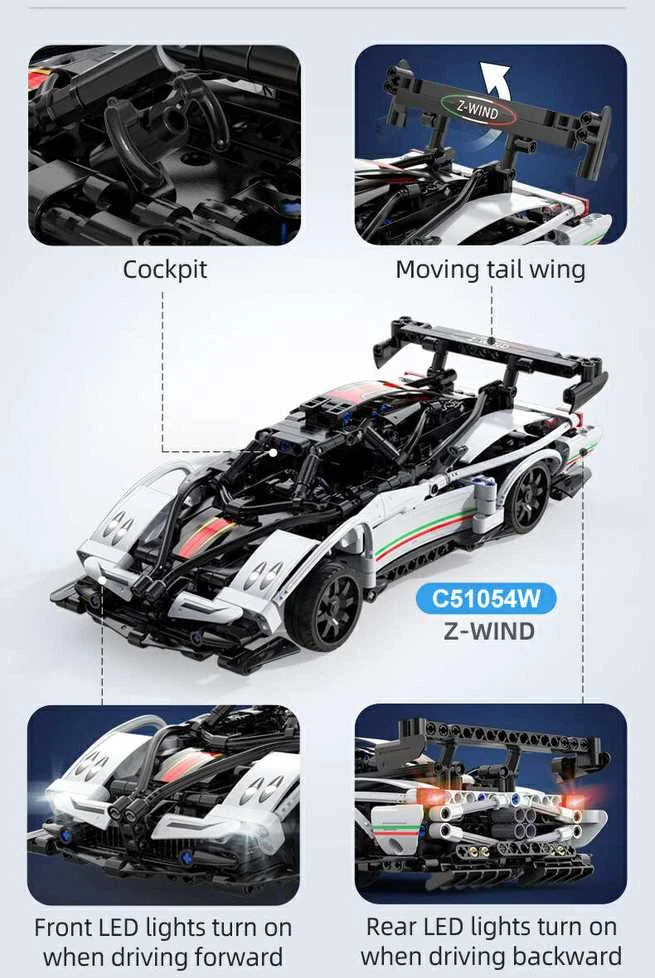 Konstruktorius CaDA Z-Wind C51054W, su RC pultu (457 dalių)