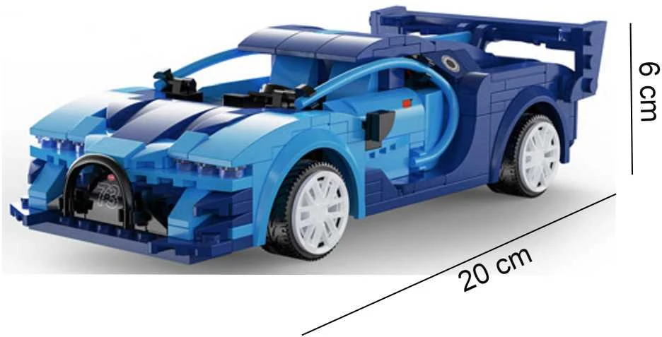 Klocki konstrukcyjne CaDA Zdalnie sterowany samochód Lentyninė mašinėlė Wyścigówka Važiuoklė RC Mėlyna Race Car Dual Mode 325 dalys