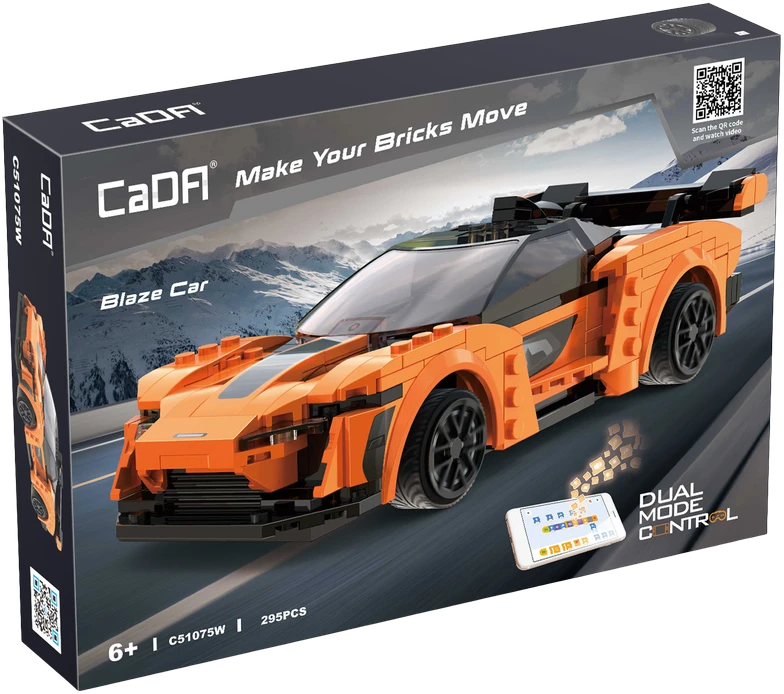 Konstruktorius CaDA Blaze Car C51075W, su RC pultu, 1:20 mastelis (295 dalys)