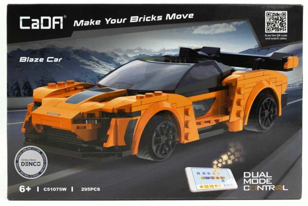 Konstruktorius CaDA Blaze Car C51075W, su RC pultu, 1:20 mastelis (295 dalys)