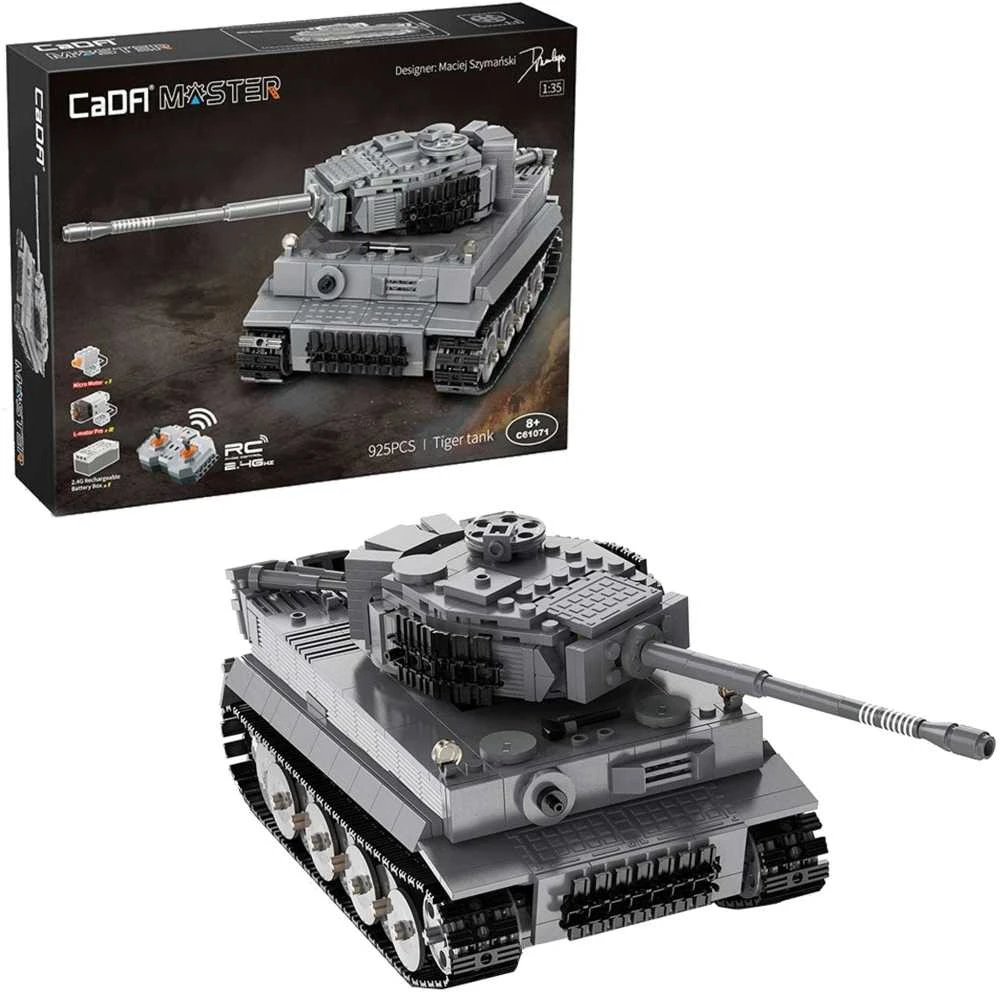CaDA kaladėlės Nuotolinio valdymo rutulinis tankas Važiuoklė military Tiger Tiger RC 925 dienos