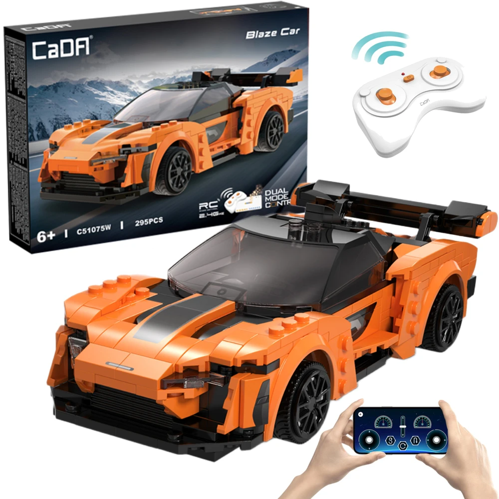 Konstruktorius CaDA Blaze Car C51075W, su RC pultu, 1:20 mastelis (295 dalys)