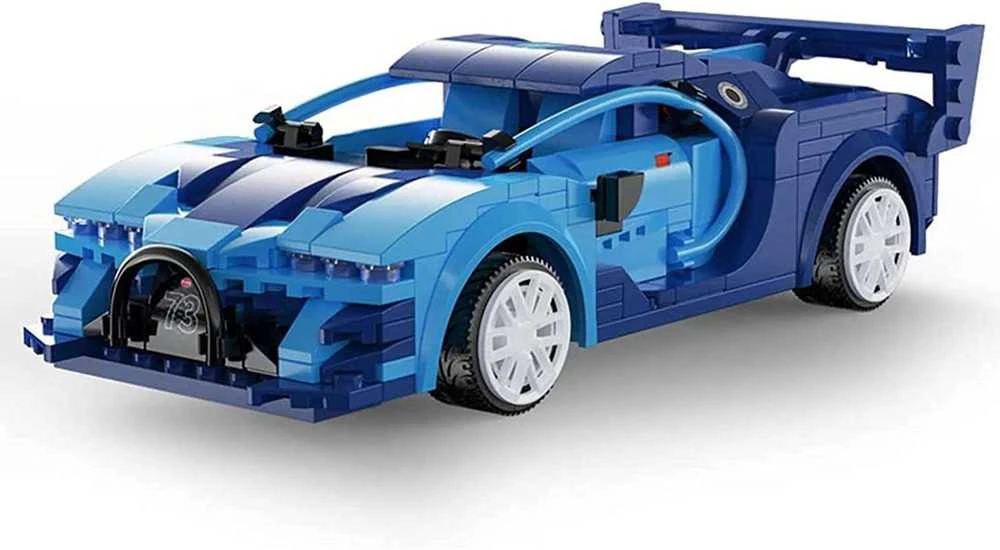 Klocki konstrukcyjne CaDA Zdalnie sterowany samochód Lentyninė mašinėlė Wyścigówka Važiuoklė RC Mėlyna Race Car Dual Mode 325 dalys