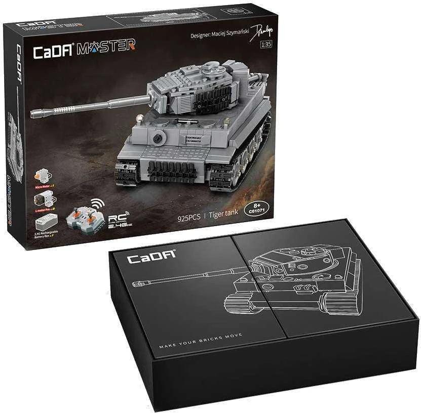 CaDA kaladėlės Nuotolinio valdymo rutulinis tankas Važiuoklė military Tiger Tiger RC 925 dienos