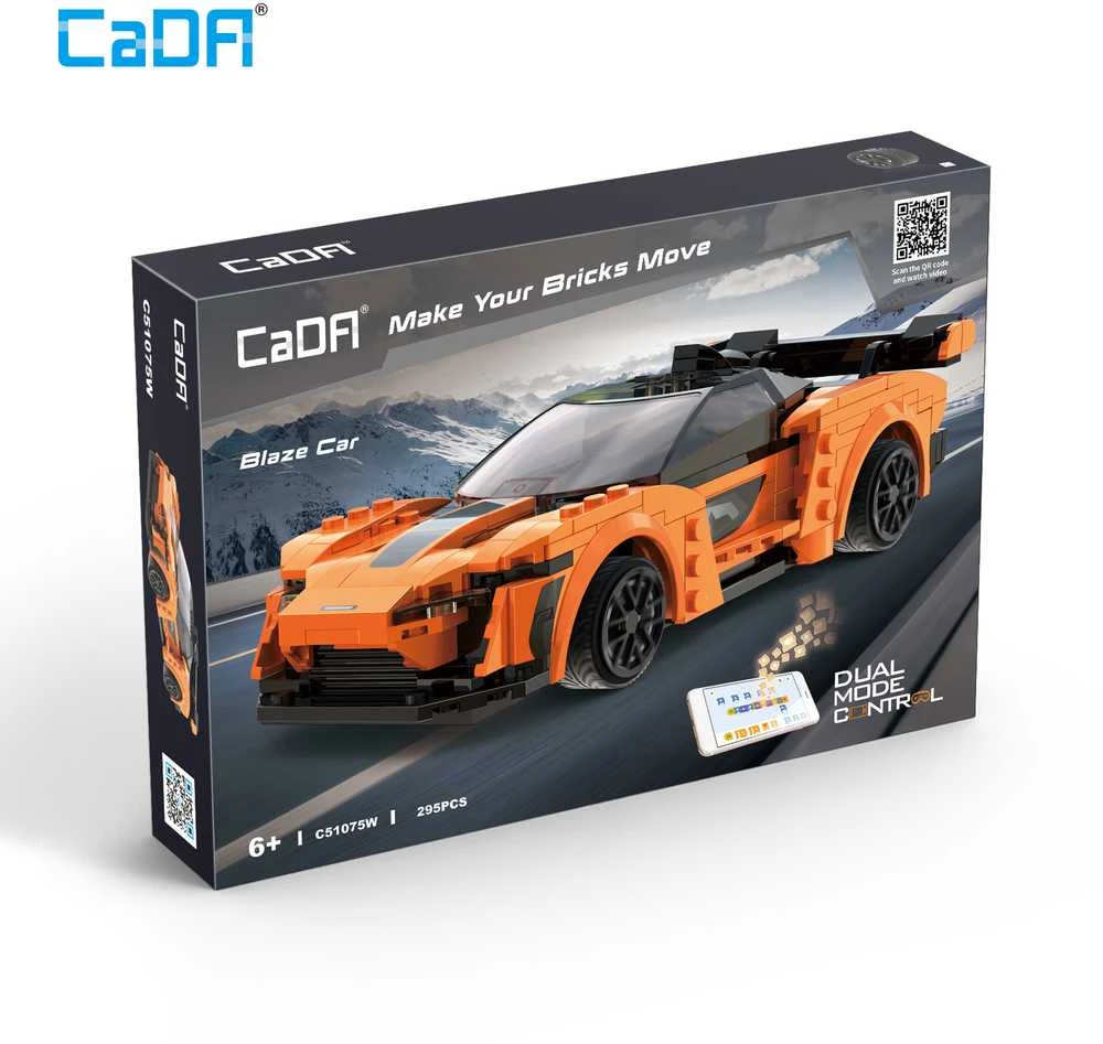 Konstruktorius CaDA Blaze Car C51075W, su RC pultu, 1:20 mastelis (295 dalys)