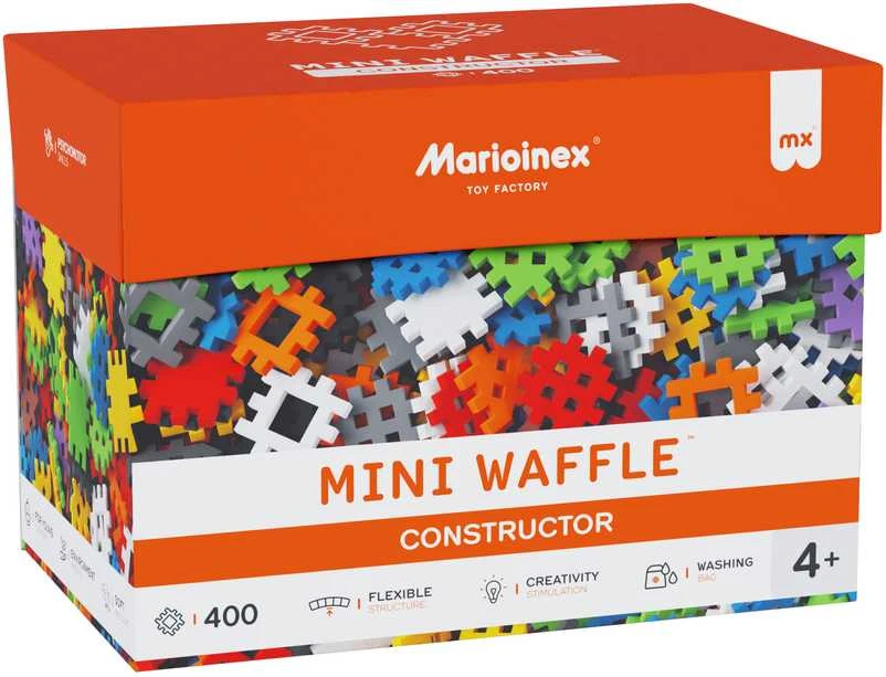 Mini Waffle Constructor statybiniai blokeliai komplektas 400 dalys Marioinex