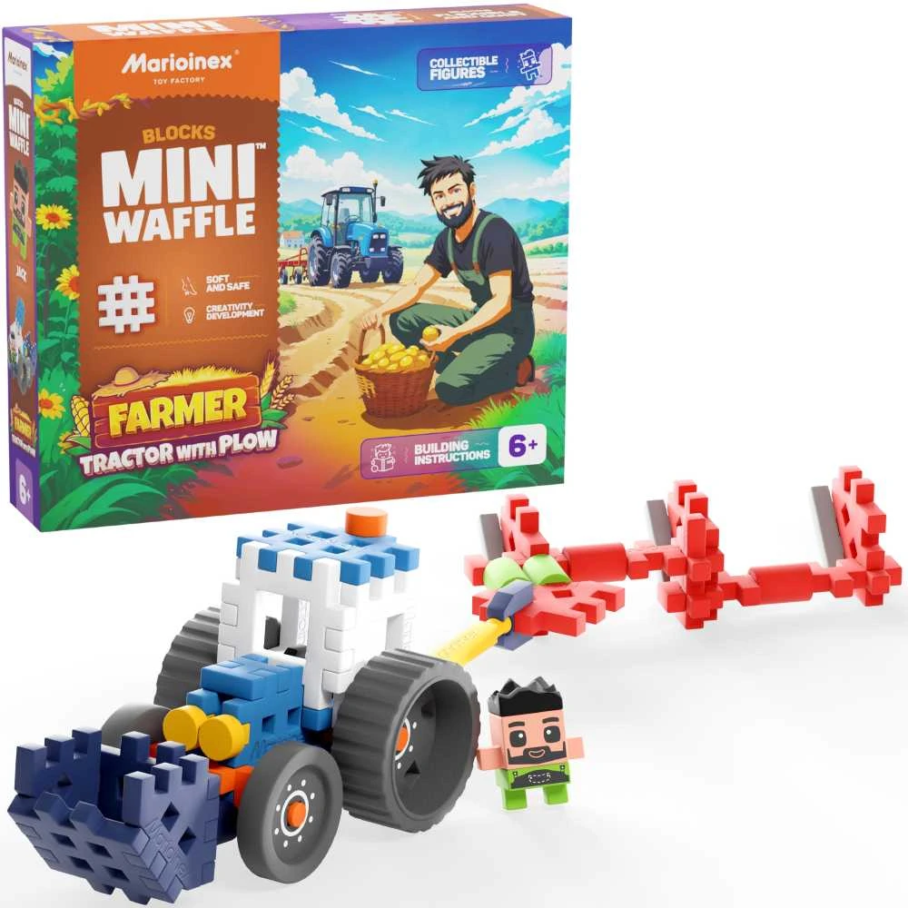 Marioinex *****Vafliniai kaladėlės Ūkininko traktoriui/plūgui 50 vnt. 07504
