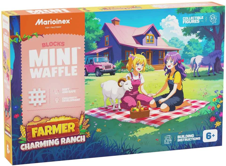 MARIOINEX Mini vaflių ūkelio kaladėlės Žavingas rančas, 112 detalių
