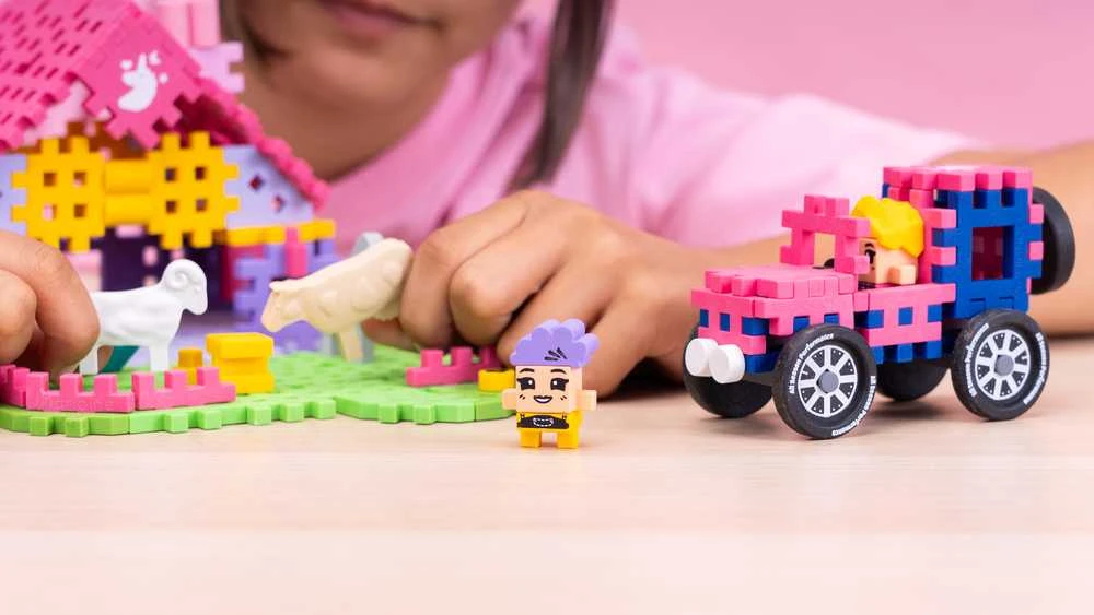 MARIOINEX Mini vaflių ūkelio kaladėlės Žavingas rančas, 112 detalių