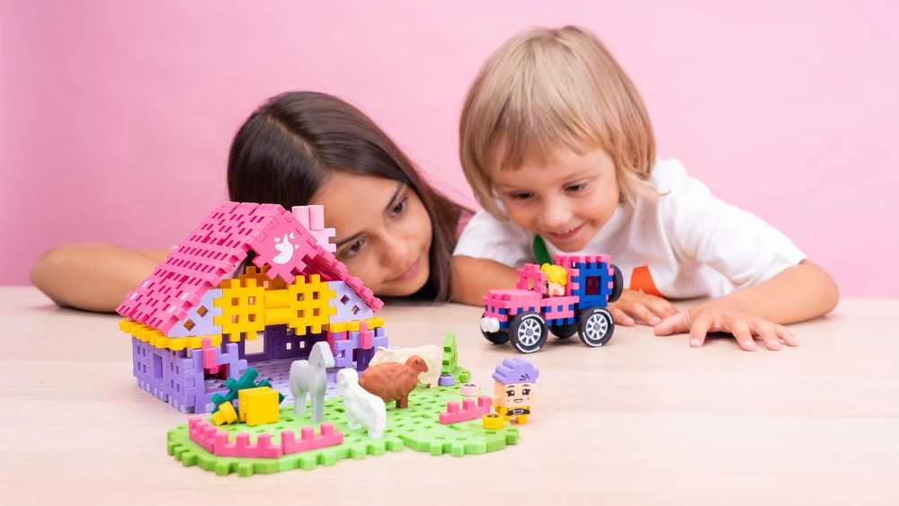 MARIOINEX Mini vaflių ūkelio kaladėlės Žavingas rančas, 112 detalių