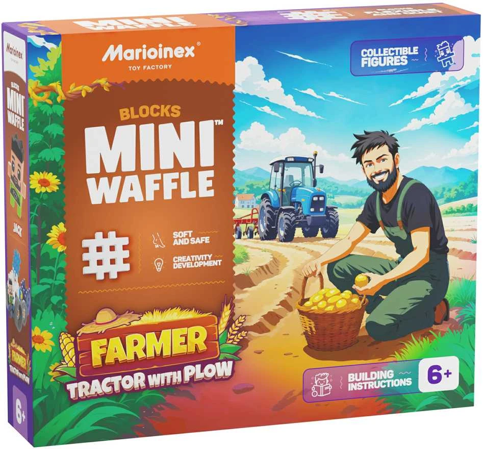 Marioinex *****Vafliniai kaladėlės Ūkininko traktoriui/plūgui 50 vnt. 07504