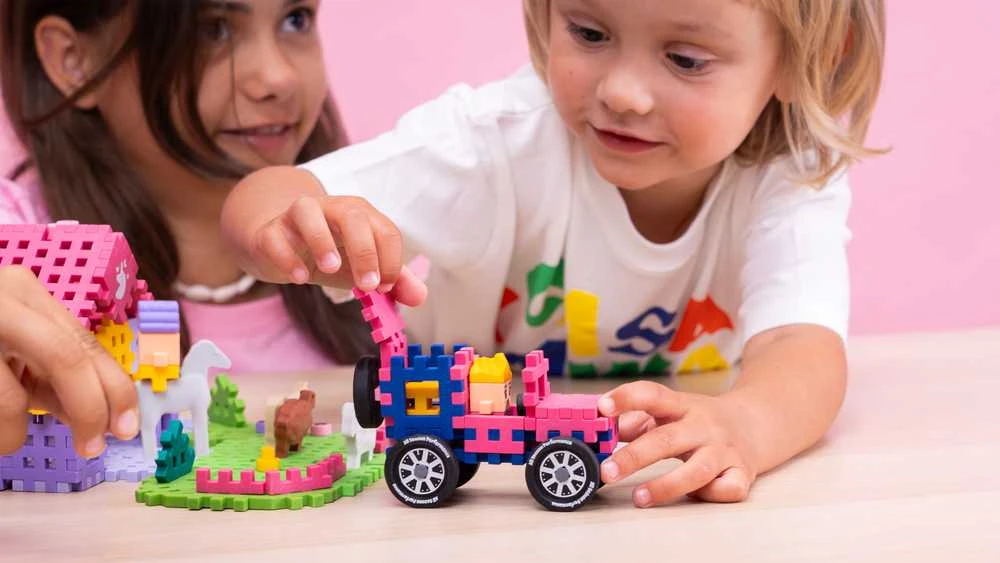 MARIOINEX Mini vaflių ūkelio kaladėlės Žavingas rančas, 112 detalių
