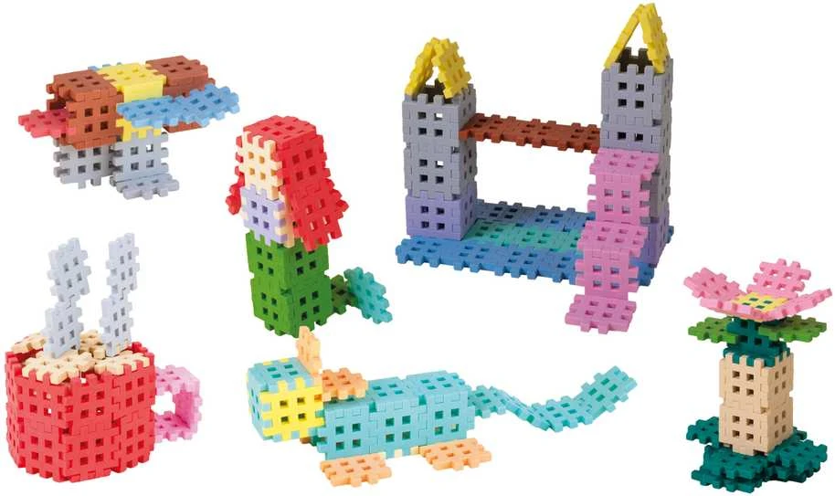 „Marioinex“ mini vafliniai kaladėlės, 400 pastelinių spalvų
