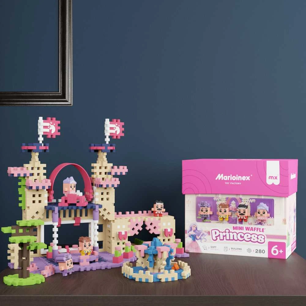 Konstruktorius Marioinex Mini Waffle Princess Karališkas nuotykis, 280 vnt. + figūros, 4 vnt.