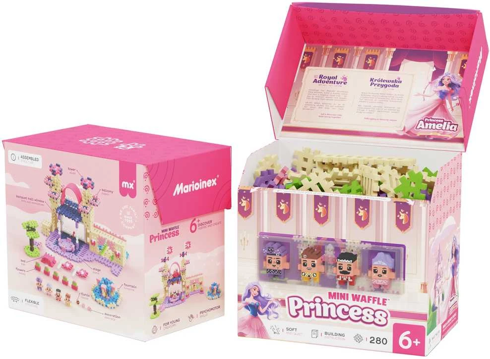 Konstruktorius Marioinex Mini Waffle Princess Karališkas nuotykis, 280 vnt. + figūros, 4 vnt.