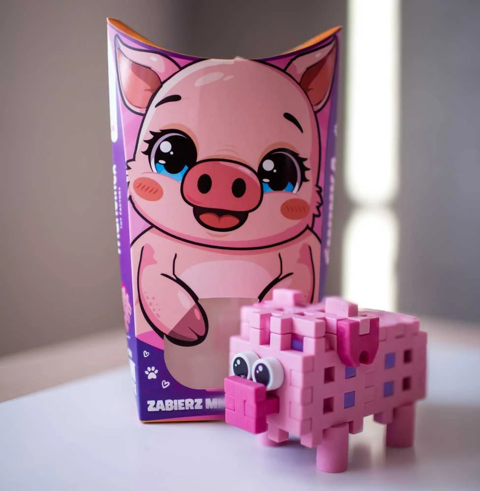 Marioinex Mini Waffle Pocket Pets Kiaulė - kūrybinės kaladėlės vaikams ZA6661