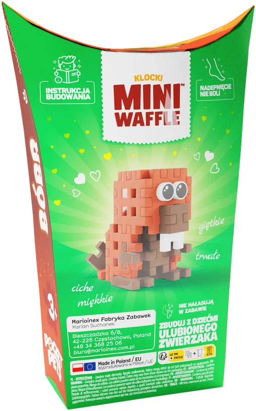 Marioinex *****Vafliniai mini kaladėlės PocketPets Bebras 07061