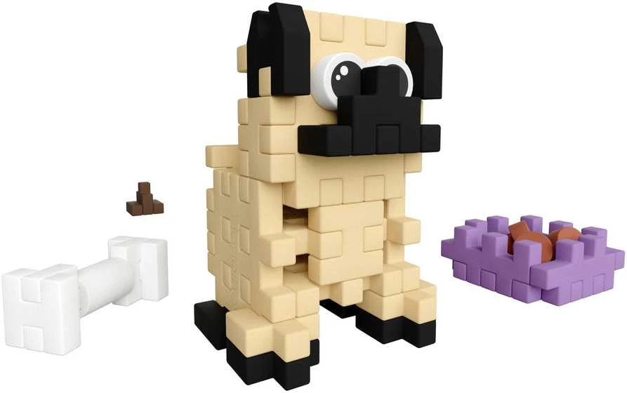 Marioinex Mini vafliai Pocket Pets mopsas – kūrybinės kaladėlės vaikams ZA6658