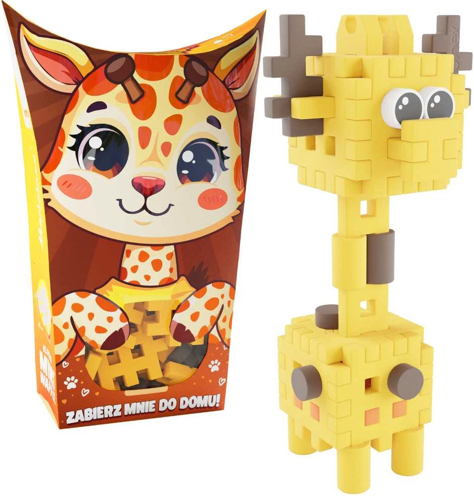Marioinex Mini Waffle Pocket Pets kaladėlės Žirafa 35 vnt. vaikams ZA6660