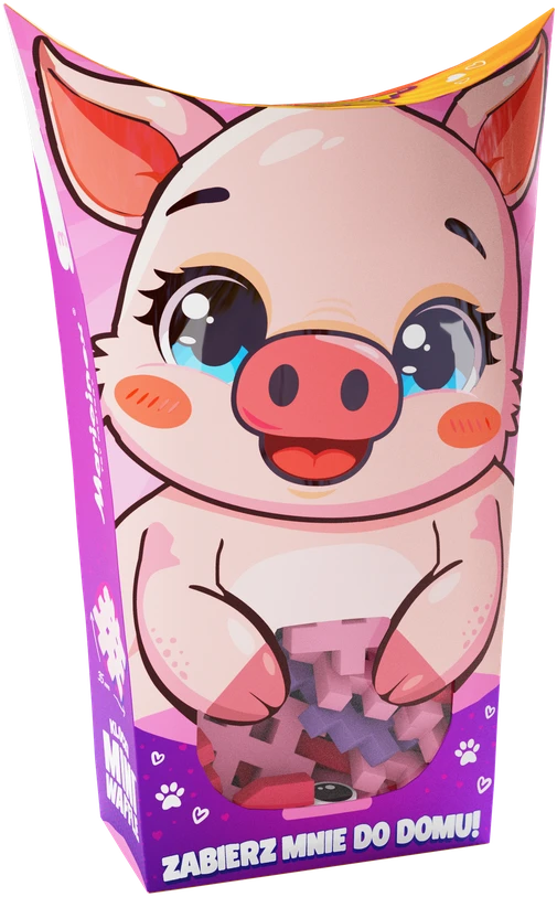 Marioinex Mini Waffle Pocket Pets Kiaulė - kūrybinės kaladėlės vaikams ZA6661