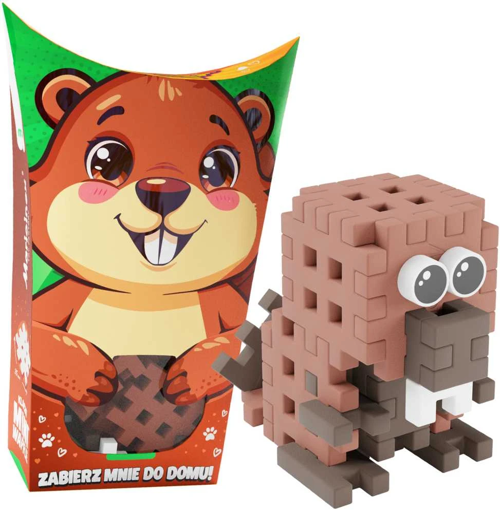 Marioinex *****Vafliniai mini kaladėlės PocketPets Bebras 07061