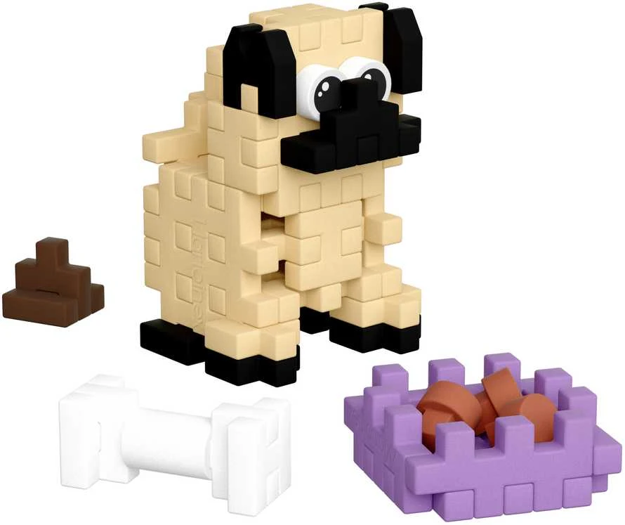 Marioinex Mini vafliai Pocket Pets mopsas – kūrybinės kaladėlės vaikams ZA6658