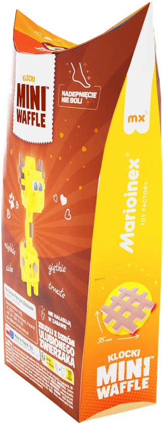 Marioinex Mini Waffle Pocket Pets kaladėlės Žirafa 35 vnt. vaikams ZA6660