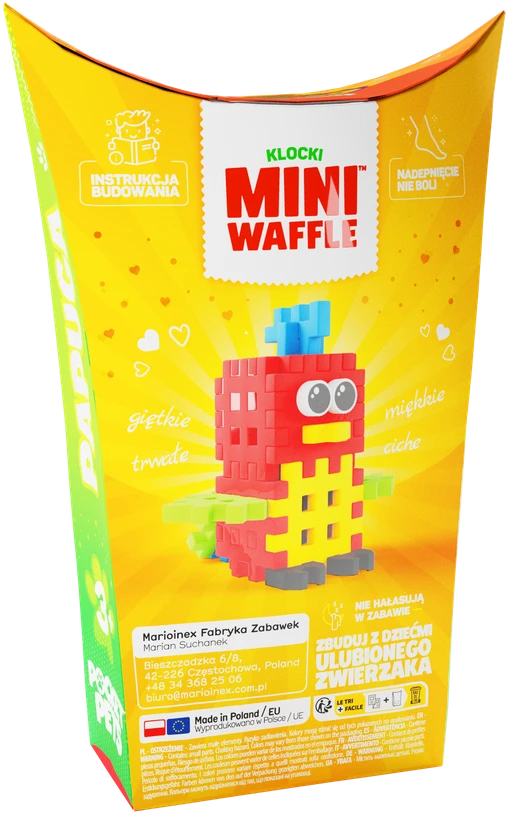 Marioinex Mini Waffle Pocket Pets Papūga kūrybinis kaladėlių rinkinys vaikams ZA6663